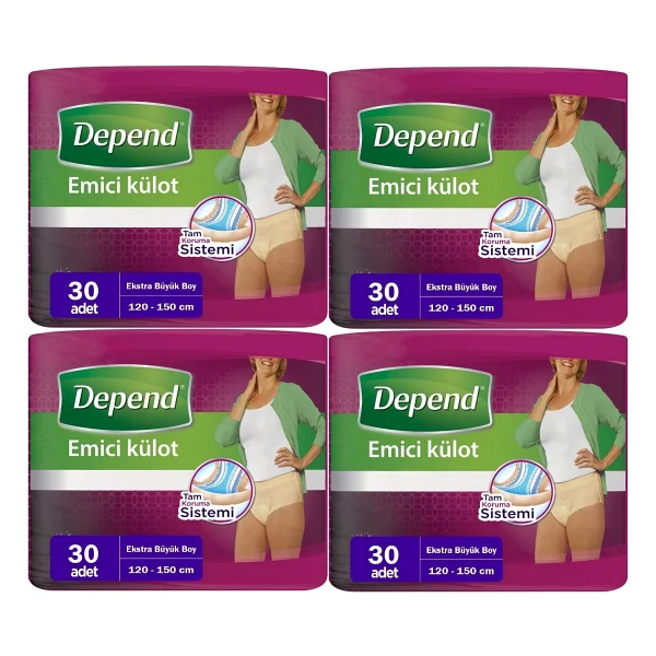 Depend Emici Külot Kadın Ekstra Büyük Boy XL 30'lu 4 Adet Hasta Bezi - Görsel 2