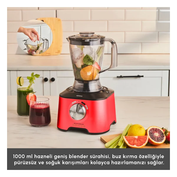 Karaca Mastermaid Power Multifunctional 10in1 Kırmızı 2000 W Gıda Hazırlama Seti - Görsel 5