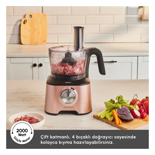 Karaca Mastermaid Power Multifunctional 10 İn 1 Mutfak Robotu 2000w Rosegold - Rosie - Görsel 5