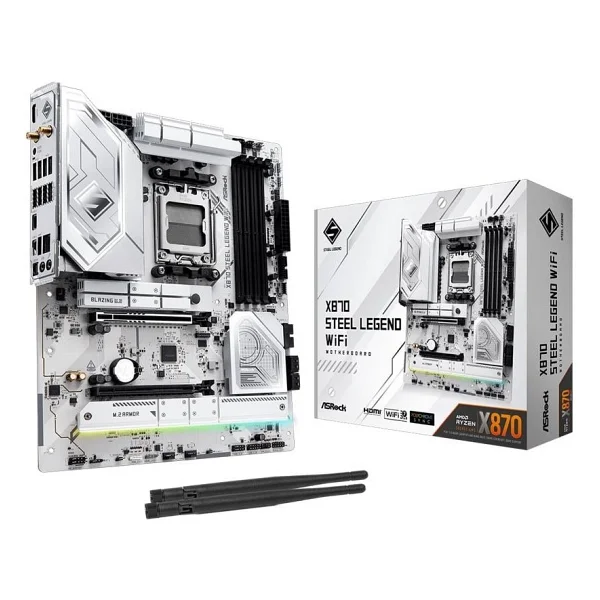 Asrock X870 Steel Legend Wi-Fi AMD Am5 DDR5 Atx Anakart - Görsel 2
