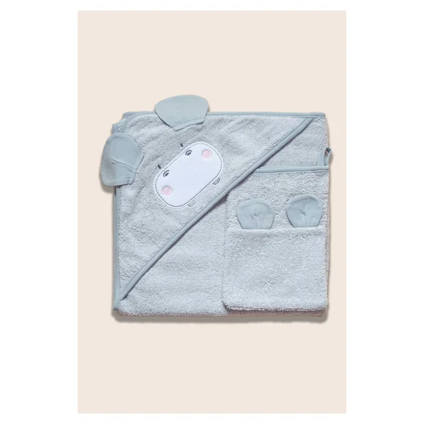 Funna Baby Üçgen Başlıklı 90x90 Cm Bebek Havlu Seti - Görsel 3
