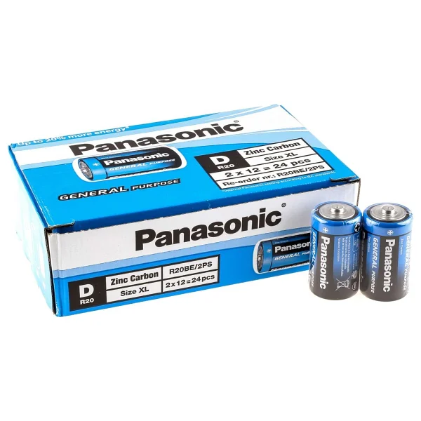Panasonic R20be/2ps 24'lü Büyük Boy D Pil - Görsel 2