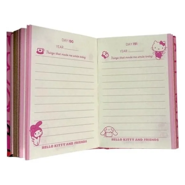 Vıctorıa's Journals 525-1989 Hello Kıtty And Frıedns A7 Sert Kapak Günlük Ajanda 80 Gr. 368 Sayfa - Pembe - Görsel 2
