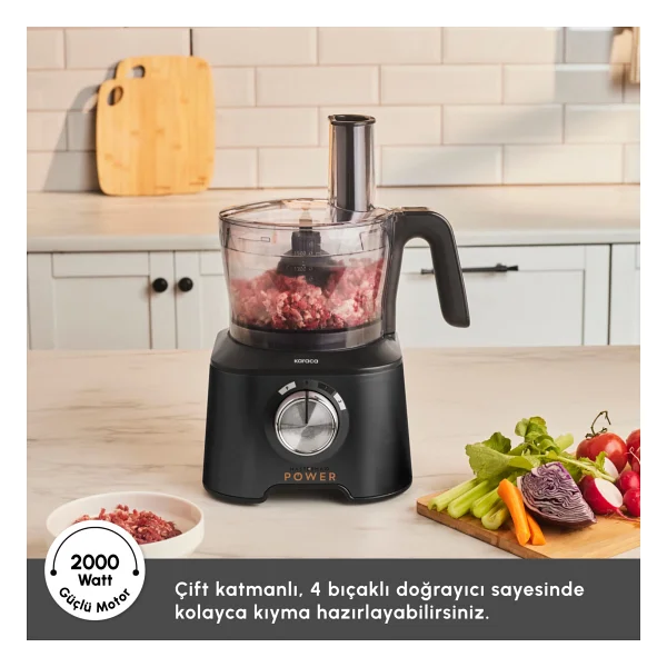 Karaca Mastermaid Power Multifunctional 10in1 Black 2000 W Gıda Hazırlama Seti - Görsel 4