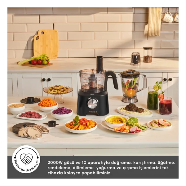 Karaca Mastermaid Power Multifunctional 10in1 Black 2000 W Gıda Hazırlama Seti - Görsel 6