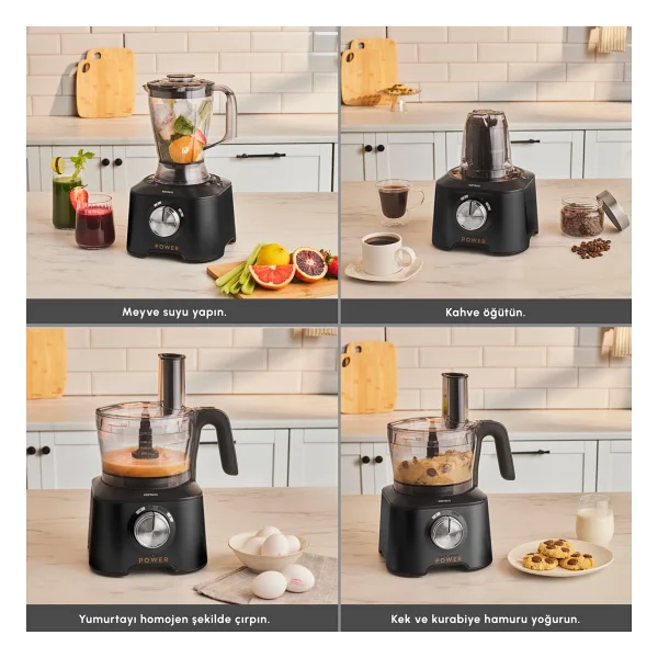 Karaca Mastermaid Power Multifunctional 10in1 Black 2000 W Gıda Hazırlama Seti - Görsel 7