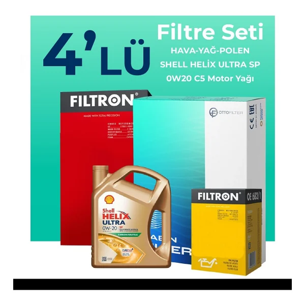 Filtron Suzuki Sx4 1.6 Shell Motor Yağlı Filtre Bakım Seti (2007-2013) 4 Lü - Görsel 2