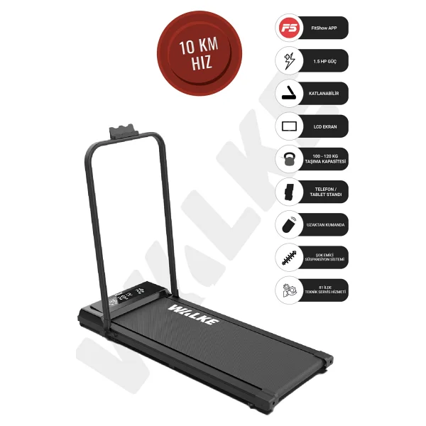 Walke W-Fit Uzaktan Kumandalı Katlanabilir Koşu Bandı - Görsel 3