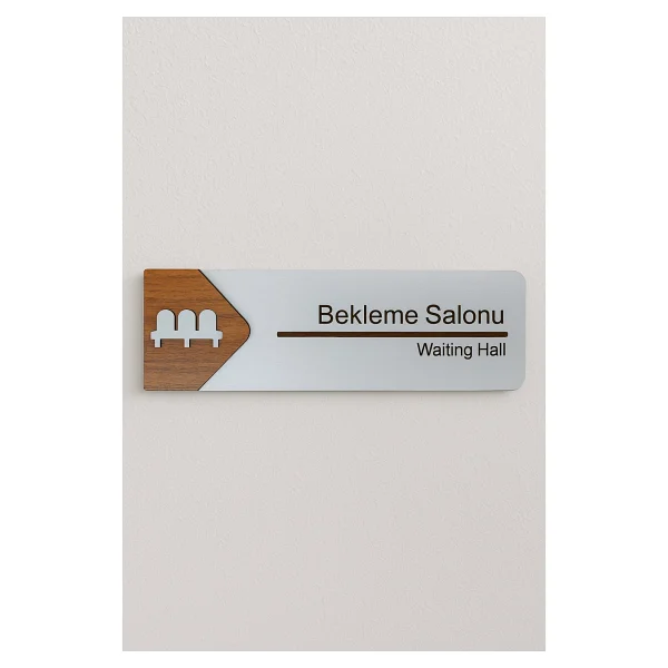 Bekleme Salonu Ofis Oda Kapı Isimliği Yönlendirme Tabelası Levhası Kişiselleştirilebilir - Görsel 2