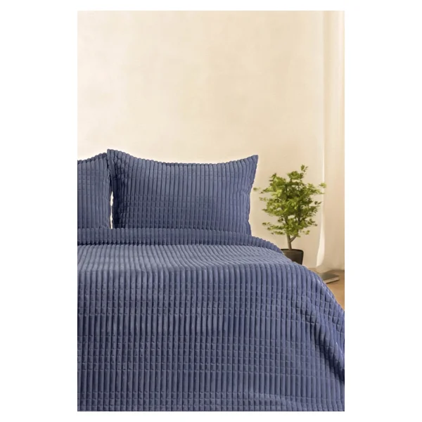Merinos Modern Line 3 Parça Battaniye Seti - Antrasit - 220 X 240 Cm - Görsel 7