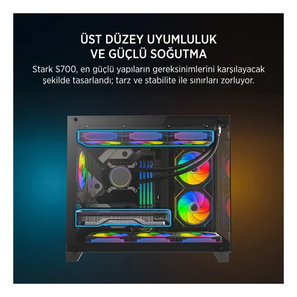 James Donkey Stark S700 Argb Fanlı 750 W Micro Atx Oyuncu Kasası - Görsel 4