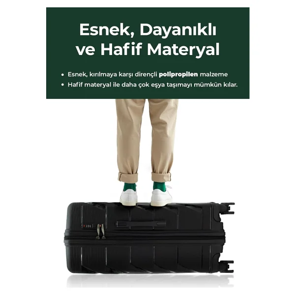 Cotpoly Artemis Polipropilen Kabin + Büyük Boy 2'li Valiz Seti - Görsel 4
