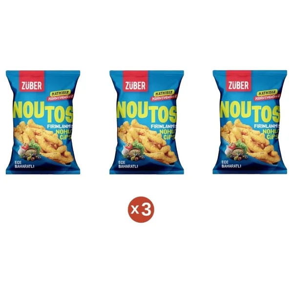Züber Noutos Fırınlanmış Nohut Cipsi Ege Baharatları 55 Gr (3 Adet) - Görsel 3