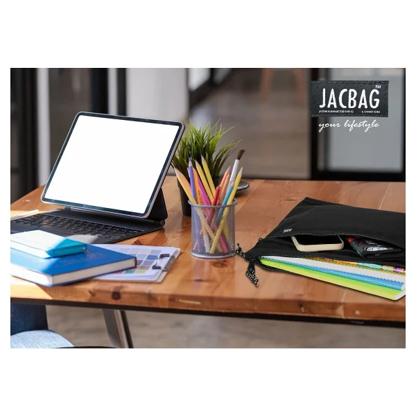 Jacbag Siyah Kadın/Erkek A4 Zip Folder İki Bölmeli Dosya Ve Evrak Çantası - Görsel 2