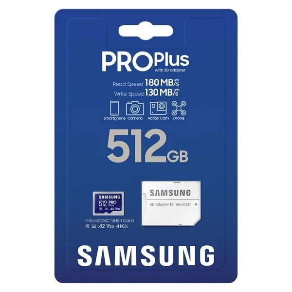 Samsung Pro Plus 512 GB Adaptörlü Hafıza Kartı (180mb/S-130mb/S) - Görsel 6