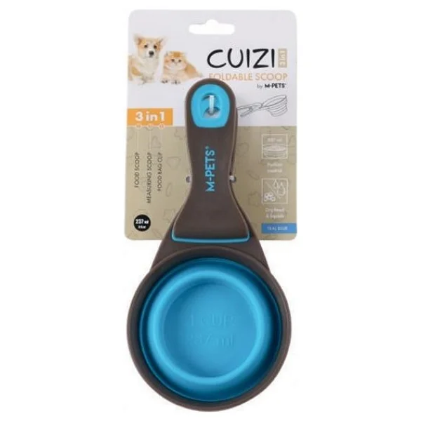 M-Pets Cuizi 3in1 Fonksiyonel Mama Ölçü Kabı 237ml Mavi - Görsel 2