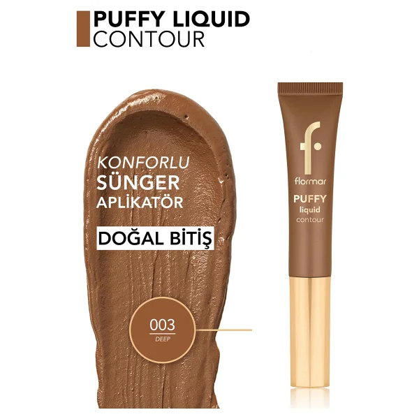 Flormar Puffy Hafif Yapılı & Sünger Aplikatörlü 003 Deep Likit Kontür - Görsel 6