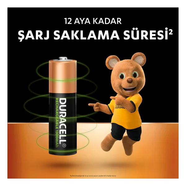 Duracell Şarj Edilebilir Aa Kalem Pil 1300 mAh 2'li - Görsel 3
