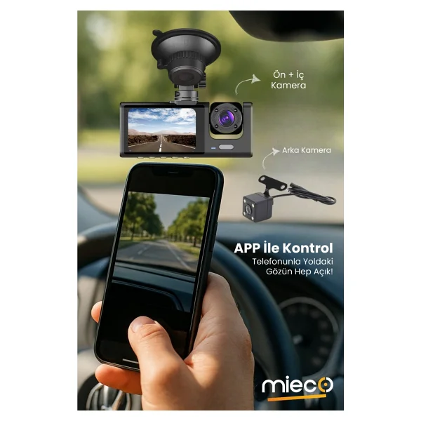 Mieco 1s 3 Kameralı Araç Kamerası Seti - Görsel 3