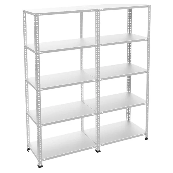 Rafburada 5 Katlı Duble Galvaniz Çelik Raf - Depo, Arşiv, Kiler, Dosya, Market Rafı - 43 X 120 X 200 Cm - Görsel 6