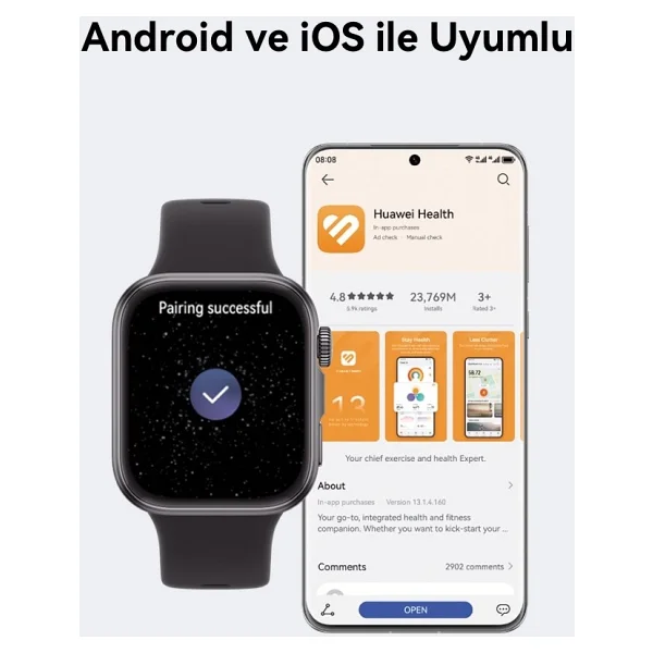 Huawei Watch Fit 4 Gri Sportif Örgü Kayış Akıllı Saat - Görsel 8
