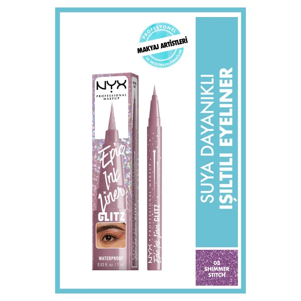 Nyx Professional Makeup Epic Ink Liner Glitz 03 Shimmer Stitch Eyeliner - Görsel 8