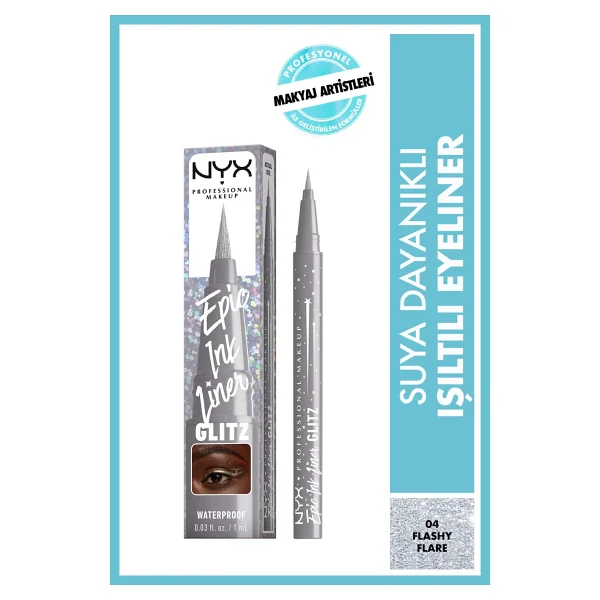 Nyx Professional Makeup Epic Ink Liner Glitz 04 Flashy Flare Eyeliner - Görsel 6