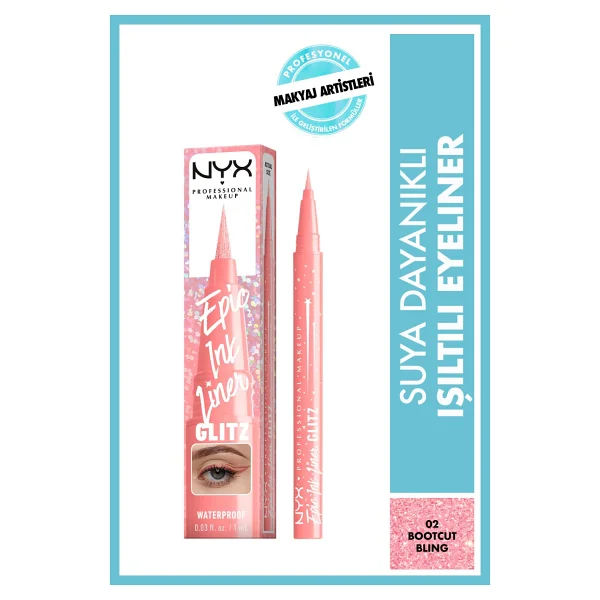 Nyx Professional Makeup Epic Ink Liner Glitz 02 Bootcut Bling Eyeliner - Görsel 6