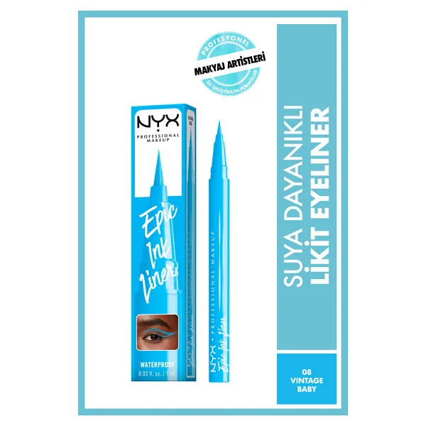 Nyx Professional Makeup Epic Ink Liner Matte Waterproof 08 Vintage Baby Eyeliner - Görsel 8