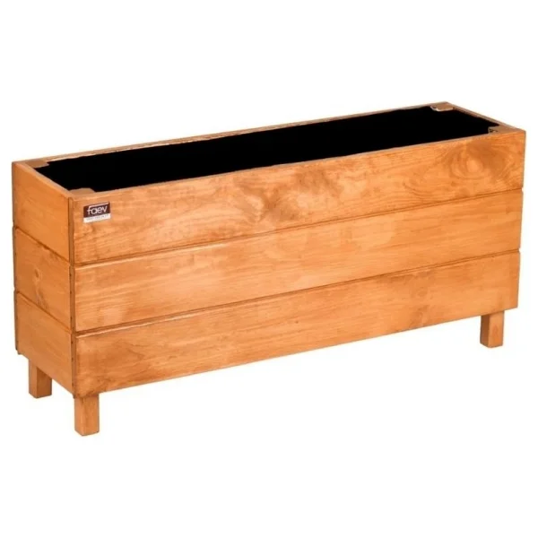 Faev Ahşap Saksı Dış Mekan Çiçeklik Dekoratif Büyük Boy Saksı Hazır Kurulu 95cm X 26cm Yükseklik 45cm - Antrasit - Görsel 8