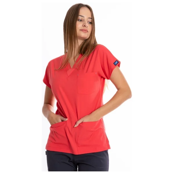 Uçak Medikal Ekru Core-Flex Likralı Tek Üst - Görsel 8