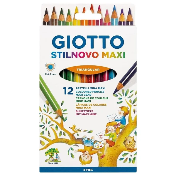 Giotto Stilnovo Maxi Üçgen 12'li Kuru Boya Seti - Görsel 7