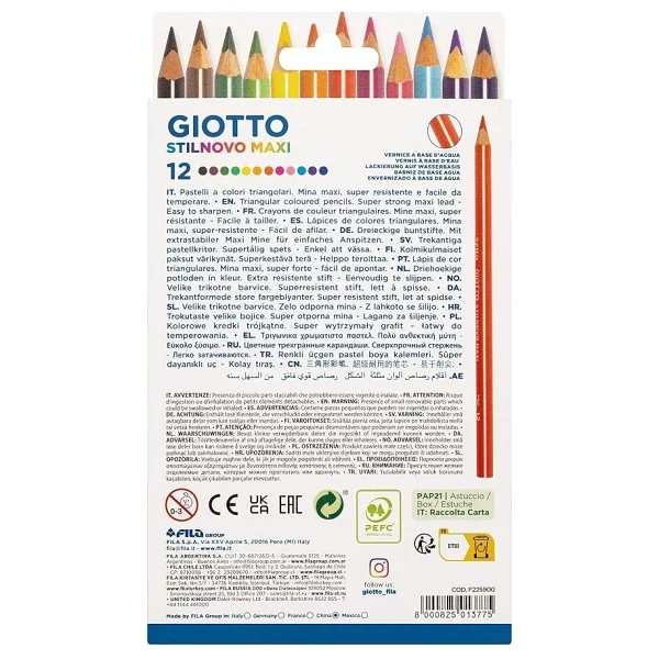 Giotto Stilnovo Maxi Üçgen 12'li Kuru Boya Seti - Görsel 10