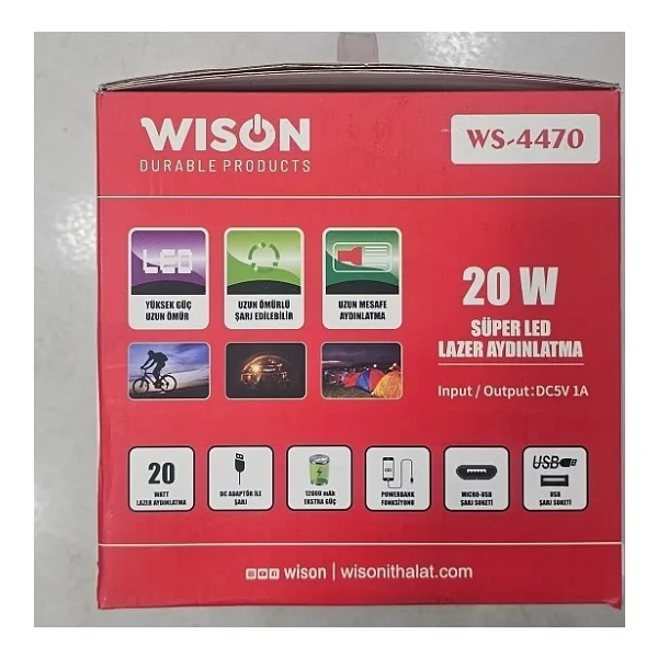 Wıson Ws-4470 Çok Fonksiyonlu Profesyonel Led Arama Işığı - Görsel 2