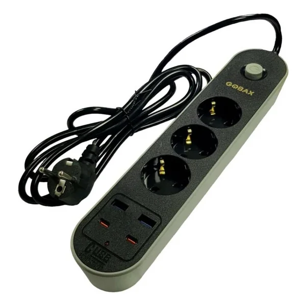 Gobax Mf-106 Usb'li Type-C'li 3'lü 2 M Akım Korumalı Priz - Görsel 4