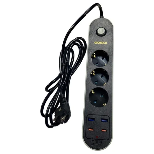 Gobax Mf-106 Usb'li Type-C'li 3'lü 2 M Akım Korumalı Priz - Görsel 5