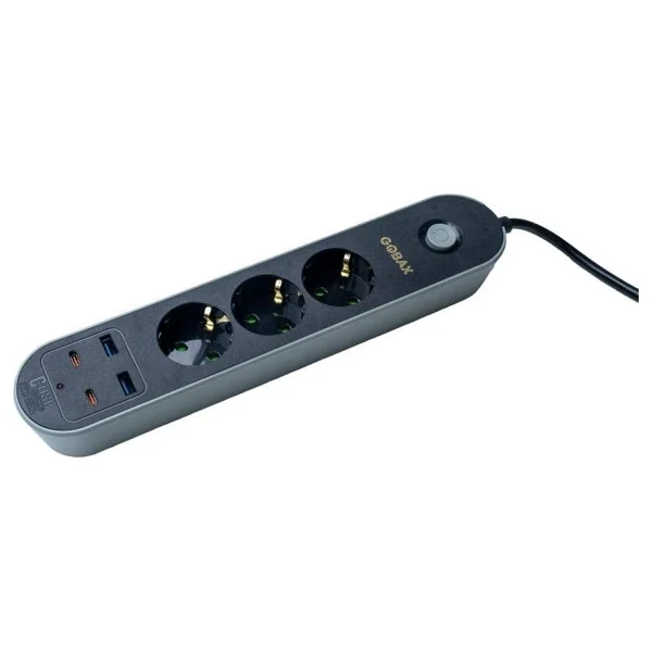 Gobax Mf-106 Usb'li Type-C'li 3'lü 2 M Akım Korumalı Priz - Görsel 6