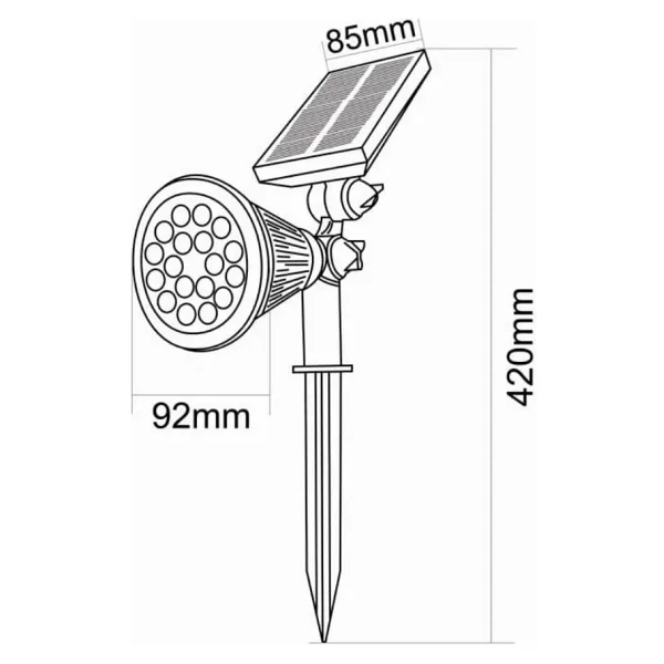 Forlife 18watt Solar Çim / Bahçe Aydınlatma Armatürü - Çok Renkli - Görsel 8