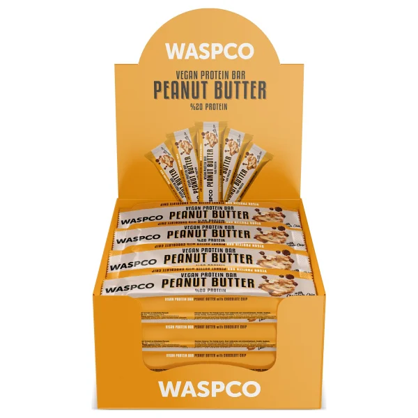 Waspco Fıstık Ezmeli Ve Çikolata Parçacıklı 40 Gr 12 Adet Vegan Protein Bar - Görsel 5