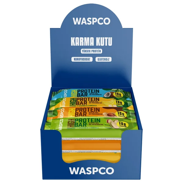 Waspco Yüksek Protein Bar 50g Karma Kutu 10 Adet (5 Çeşit) - Görsel 3