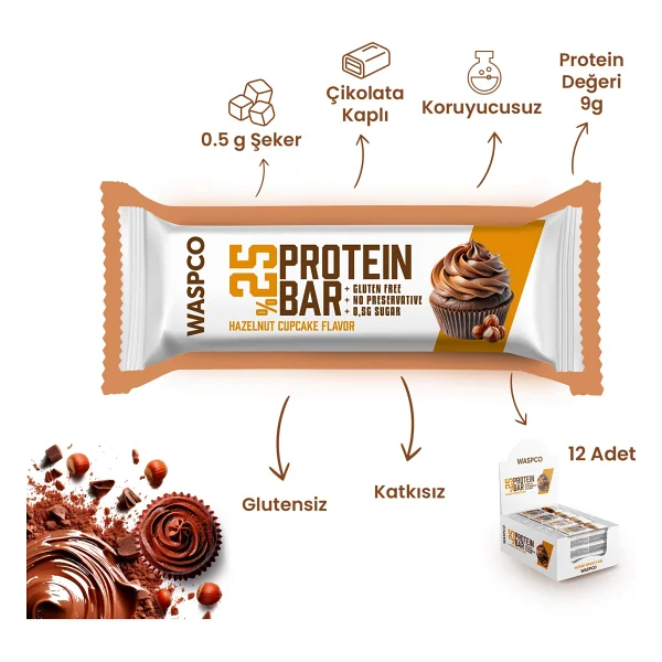 Waspco Çikolata Kaplı 36 Gr 12 Adet Protein Bar - Görsel 3