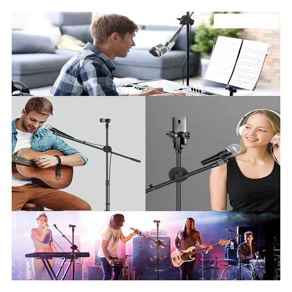 Coverzone 180cm Maksimum Uzunluk Mikrofon Standı Multi Fonksiyonel 2in1 Microphone Katlanabilir Açısı Ayarlanabilir Zemin Üstü - Model 103 - Görsel 5