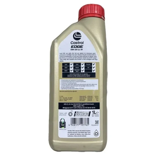 Castrol Edge 0w-20 Ll Lv 1 Lt Motor Yağı - 2026 - Görsel 2