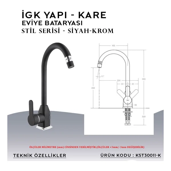 Igk Yapi - Kare Kst30011-K Stil Eviye Bataryası - Görsel 4