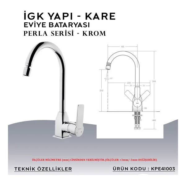 Igk Yapi - Kare Kpe41003 Perla Eviye Bataryası - Görsel 4