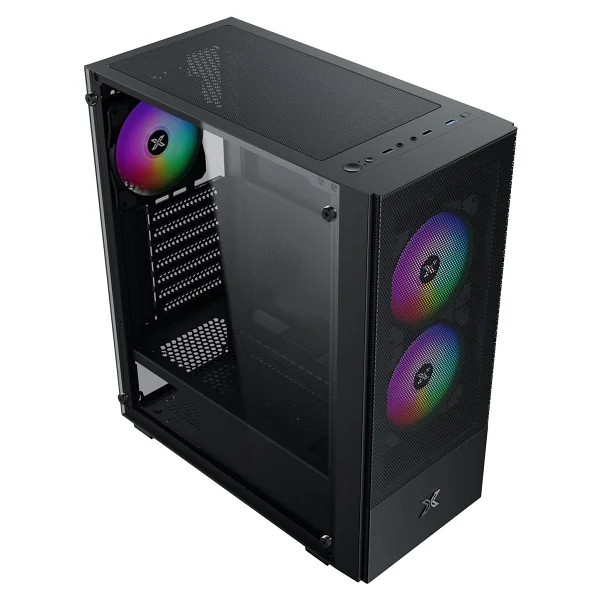 Xigmatek En41655 Hero Iı Aır 3f Mesh Temperli Camlı 3x12cm Sabit Rainbow Atx Mid-T Gaming Oyuncu Kas - Siyah - Görsel 4