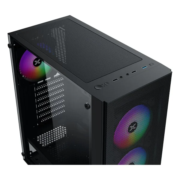 Xigmatek En41655 Hero Iı Aır 3f Mesh Temperli Camlı 3x12cm Sabit Rainbow Atx Mid-T Gaming Oyuncu Kas - Siyah - Görsel 5
