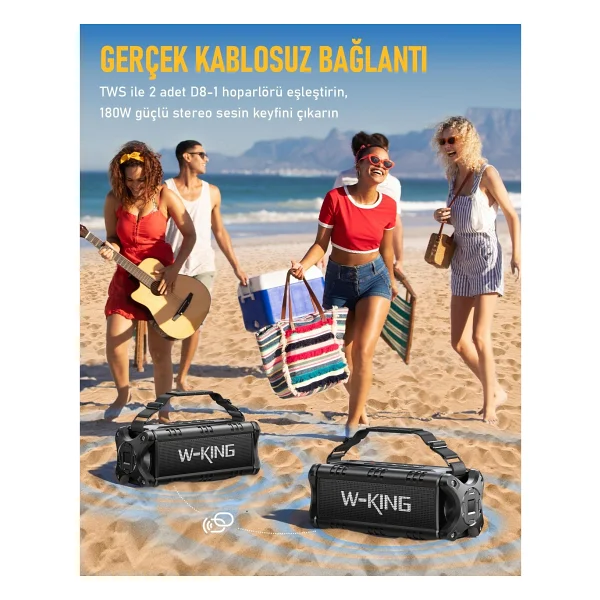 W-King D8-1 90 W TWS Bluetooth Hoparlör - Görsel 10