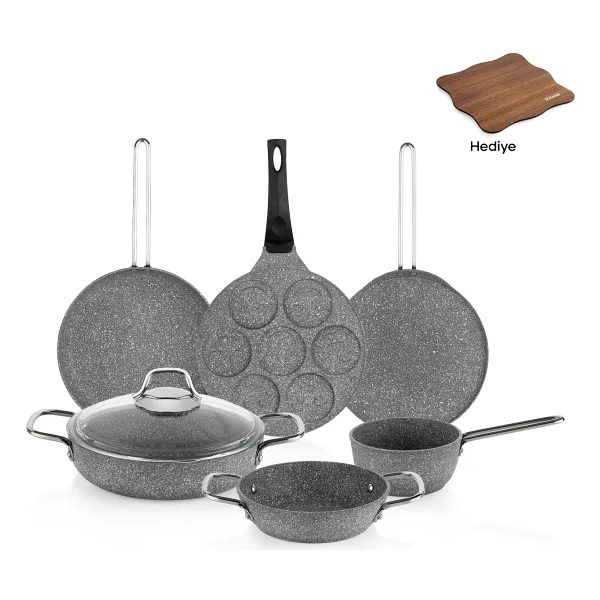 Schafer Breakfast Gri 7 Parça Pişirme Seti - Görsel 2