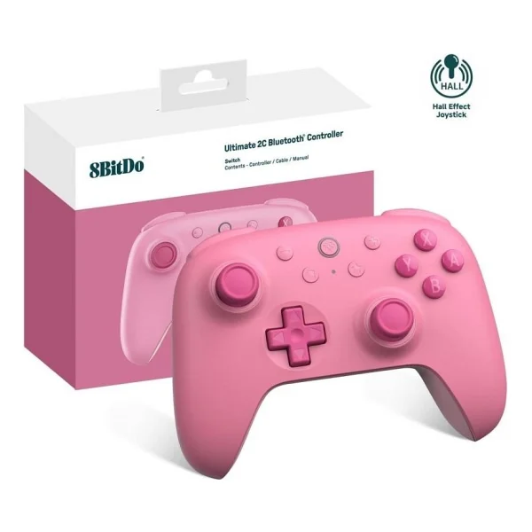 8bitdo Ultimate 2c Pembe Kablolu/Kablosuz Nintendo Switch Oyun Kolu - Görsel 5